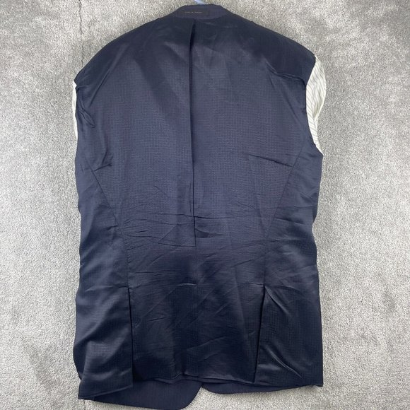 Hugo Boss Blazer Coat Men's Size 44R Navy 2 Button Lanificio Tesse Biella Wool - Picture 3 of 16